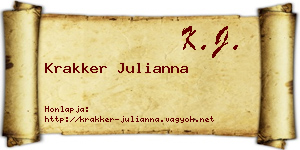 Krakker Julianna névjegykártya